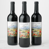 Waterverf Wildflowers viering van het leven begraf Wijn Etiket (Flessen)