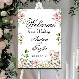 Waterverf Wildflowers Wedding Welcome Sign Poster