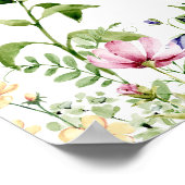 Waterverf Wildflowers Wedding Welcome Sign Poster (Hoek)