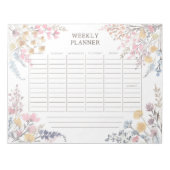 Waterverf Wildflowers Weekly planner Notitieblok (Voorkant)