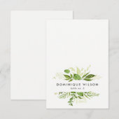 Waterverf Wildgroene Loof Bruiloftsplaatskaart Kaart (Voorkant / Achterkant)