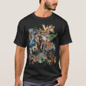Waterverf Wildlife Collage T-shirt (Voorkant)