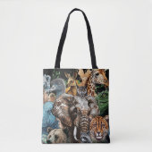 Waterverf Wildlife Collage Tote Bag (Voorkant)