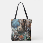 Waterverf Wildlife Collage Tote Bag (Achterkant)
