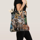 Waterverf Wildlife Collage Tote Bag (Dichtbij)