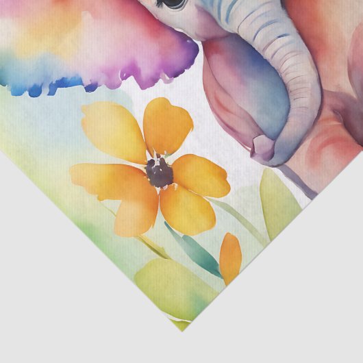 Waterverf Wildlife Elephant Tissuepapier (Detail)