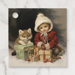 Waterverf Wildlife Kind Kerstcadeaus Bedankjes Labels