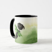 Waterverf Wildlife Magpie Bird Natuur art Koffie Mok (Voorkant links)