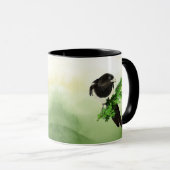 Waterverf Wildlife Magpie Bird Natuur art Koffie Mok (Voorkant rechts)