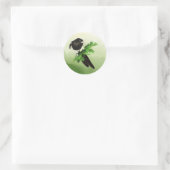 Waterverf Wildlife Magpie Bird Natuur art Ronde Sticker (Tas)