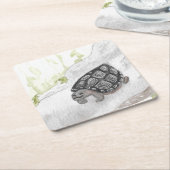 Waterverf Wildlife Natuur Forest Turtle Kartonnen Onderzetters (Schuin)