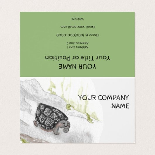 Waterverf Wildlife Natuur Forest Turtle Visitekaartje (Buitenkant ongevouwen)