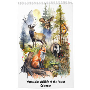 Waterverf Wildlife van het Bos – Kalender