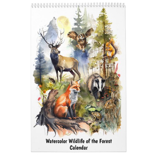 Waterverf Wildlife van het Bos – Kalender (Hoes)