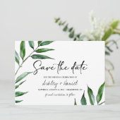 Waterverf wilg verlaat save the date kaart (Staand voorkant)