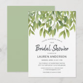 Waterverf Willows Botanisch Vrijgezellenfeest Invi Kaart (Voorkant / Achterkant)