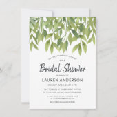 Waterverf Willows Botanisch Vrijgezellenfeest Invi Kaart (Voorkant)