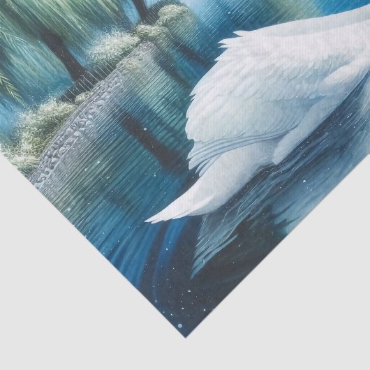 Waterverf Willows en White Swan Decoupage Tissuepapier (Detail)