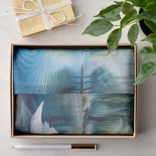 Waterverf Willows en White Swan Decoupage Tissuepapier (Geschenk)