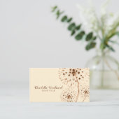 Waterverf Wind Blown Paardenbloem Bloemen Visitekaartje (Staand voorkant)