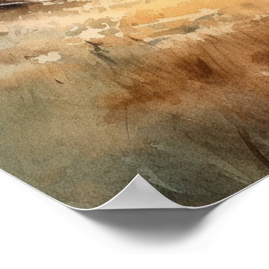 Waterverf windmolenparken winter poster (Hoek)