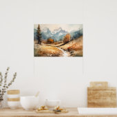 Waterverf windmolenparken winter poster (Keuken)