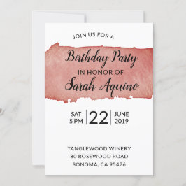 Waterverf Wine Stain Winery Birthday Party Kaart