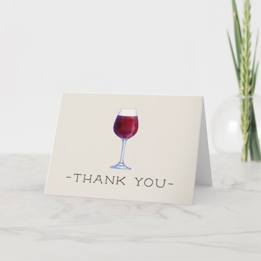 Waterverf Wine Thank You Cards gepersonaliseerd Bedankkaart (Voorkant)