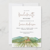 Waterverf Winery Bachelorette weekendfeest Kaart (Voorkant)