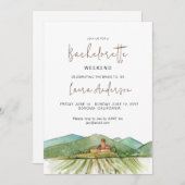 Waterverf Winery Bachelorette weekendfeest Kaart (Voorkant / Achterkant)