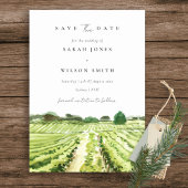 Waterverf Winery Vineyard Save the Date Card Kaart