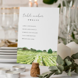 Waterverf winery Vineyard Wedding Seating Chart Kaart