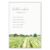 Waterverf winery Vineyard Wedding Seating Chart Kaart (Achterkant)