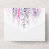 Waterverf wingerd indigoblauw paars diner bevestig all in one uitnodiging (Achterkant)