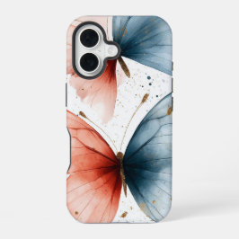 Waterverf Wings" Elegante Butterfly Art Telefoonho iPhone 16 Hoesje