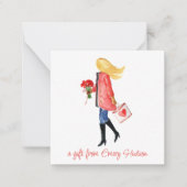 Waterverf Winkelen Mode Gift Enclosure Notitiekaartje (Voorkant)