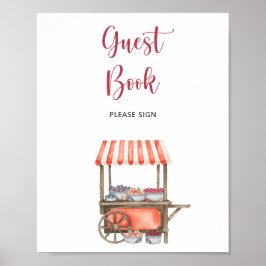 waterverf winkelwagen bes \ gast boek poster