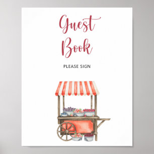 waterverf winkelwagen bes \ gast boek poster