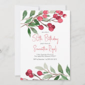 Waterverf Winter 50ste verjaardag Kaart (Voorkant)