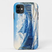 waterverf winter achtergrond iPhone / iPad case (Achterkant)
