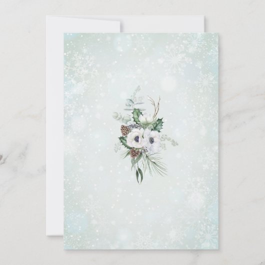 Waterverf Winter Anemonen Bloemen Bruidsshow Kaart (Achterkant)