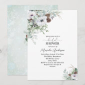 Waterverf Winter Anemonen Bloemen Bruidsshow Kaart (Voorkant / Achterkant)