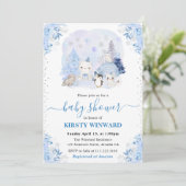 Waterverf Winter Arctic Animals Baby shower Kaart (Staand voorkant)