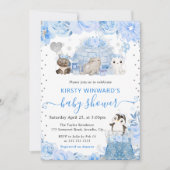 Waterverf Winter Arctic Animals Baby shower Kaart (Voorkant)