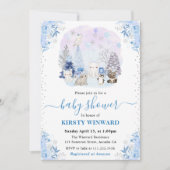 Waterverf Winter Arctic Animals Baby shower Kaart (Voorkant)