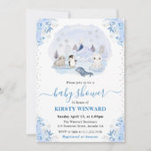Waterverf Winter Arctic Animals Baby shower Kaart (Voorkant)