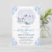 Waterverf Winter Arctic Animals Baby shower Kaart (Staand voorkant)