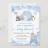 Waterverf Winter Arctic Animals Baby shower Kaart (Voorkant)