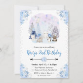 Waterverf Winter Arctic Animals Verjaardagsfeest Kaart (Voorkant)