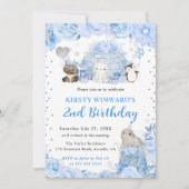 Waterverf Winter Arctische Dieren Kinderverjaardag Kaart (Voorkant)